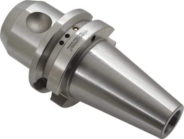 Accupro - BT40 Taper Shank 3/4" Hole End Mill Holder/Adapter - 48mm Nose Diam, 2-1/2" Projection, M16x2.0 Drawbar, Through-Spindle & DIN Flange Coolant - Exact Industrial Supply