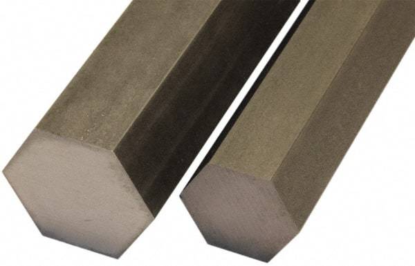Value Collection - 1" Width Across Flats x 3' Long, Steel Hexagon Bar - Material Specification 12L14 - Benchmark Tooling