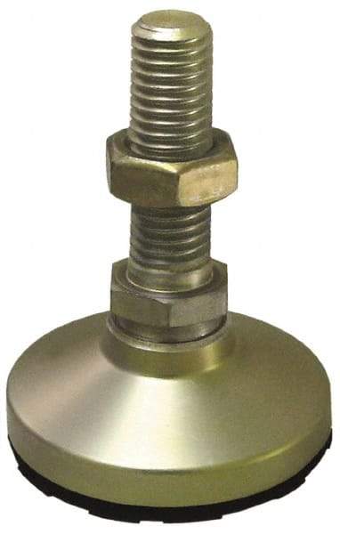 Gibraltar - 10-32 Bolt Thread, Studded Pivotal Stud Mount Leveling Pad & Mount - 700 Max Lb Capacity, 3/4" Base Diam - Benchmark Tooling
