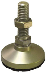 Gibraltar - 10-32 Bolt Thread, Studded Pivotal Stud Mount Leveling Pad & Mount - 700 Max Lb Capacity, 3/4" Base Diam - Benchmark Tooling