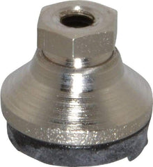 Gibraltar - 525 Lb Capacity, 10-32 Thread, 1/2" OAL, Steel Stud, Tapped Pivotal Socket Mount Leveling Pad - 3/4" Base Diam, Steel Pad, 3/8" Hex - Benchmark Tooling