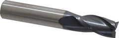 SGS - 1/2", 1" LOC, 1/2" Shank Diam, 3" OAL, 3 Flute, Solid Carbide Square End Mill - Single End, AlTiN Finish, Spiral Flute, 30° Helix, Centercutting, Right Hand Cut, Right Hand Flute, Series 5 - Benchmark Tooling