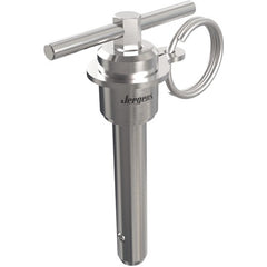 25 mm Pin Diameter, 80 mm Grip Length, Double Acting T-Handle Kwik-Lok Pin, Stainless Steel