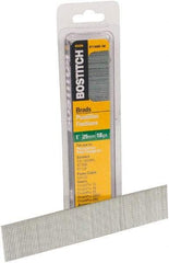 Stanley Bostitch - 18 Gauge 0.05" Shank Diam 1" Long Brad Nails for Power Nailers - Steel, Bright Finish, Ring Shank, Straight Stick Adhesive Collation, Brad Head, Chisel Point - Benchmark Tooling