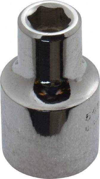 Proto - 1/2" Drive, Standard Hand Socket - 6 Points, 1-1/2" OAL, Alloy Steel, Chrome Finish - Benchmark Tooling