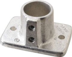Hollaender - 1" Pipe, Base Flange, Aluminum Alloy Flange Pipe Rail Fitting - Bright Finish - Benchmark Tooling