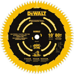 DeWALT - 10" Diam, 5/8" Arbor Hole Diam, 80 Tooth Wet & Dry Cut Saw Blade - Carbide-Tipped, Crosscut Action, Standard Round Arbor - Benchmark Tooling