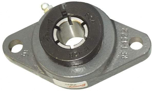 Browning - 1-1/4" ID, 5-9/16" OAL x 3-1/8" OAH 2-Bolt Flange - 2,567 Lb Static Cap, 4,381 Lb Dyn Cap, 4-19/32" Btw Mnt Hole Ctrs, Cast Iron - Benchmark Tooling