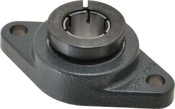 Browning - 1" ID, 4-7/8" OAL x 2-3/4" OAH 2-Bolt Flange - 1,651 Lb Static Cap, 2,801 Lb Dyn Cap, 3-57/64" Btw Mnt Hole Ctrs, Cast Iron - Benchmark Tooling