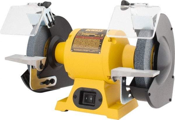 DeWALT - 8" Wheel Diam x 1" Wheel Width, 3/4 hp Grinder - 5/8" Arbor Hole Diam, 3,600 Max RPM, 120 Volts - Benchmark Tooling