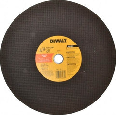 DeWALT - 14" Aluminum Oxide/Silicon Carbide Blend Cutoff Wheel - 1/8" Thick, 1" Arbor, 5,500 Max RPM, Use with Circular Saws - Benchmark Tooling
