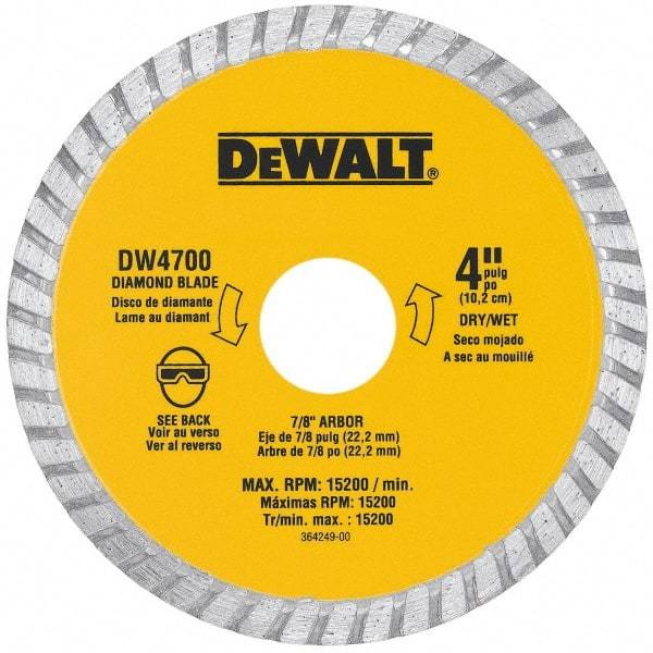 DeWALT - 12" Diam, 1" Arbor Hole Diam, Wet & Dry Cut Saw Blade - Diamond-Tipped, Standard Round Arbor - Benchmark Tooling