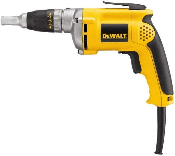 DeWALT - Pistol Grip Handle, 4,000 RPM, 81 In/Lb Torque, Electric Screwdriver - 1/4" Bit Holder, 120 Volts, 6.3 Amps - Benchmark Tooling