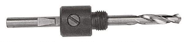 DeWALT - 1-1/4 to 6" Tool Diam Compatibility, Straight Shank, Steel Integral Pilot Drill, Hole Cutting Tool Arbor - 1/2" Min Chuck, Round Shank Cross Section, Quick-Change Attachment, For 1-1/4 to 6" Hole Saws - Benchmark Tooling