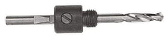 DeWALT - 1-1/4 to 6" Tool Diam Compatibility, Straight Shank, Steel Integral Pilot Drill, Hole Cutting Tool Arbor - 1/2" Min Chuck, Round Shank Cross Section, Quick-Change Attachment, For 1-1/4 to 6" Hole Saws - Benchmark Tooling