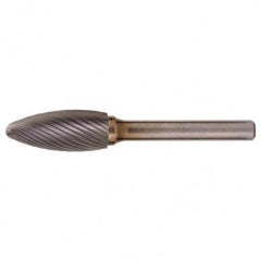 SH-41 Standard Cut Solid Carbide Bur-Flame Shape - Benchmark Tooling