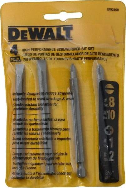 DeWALT - 4 Piece, Bit Set - Phillips, Slotted Point - Benchmark Tooling