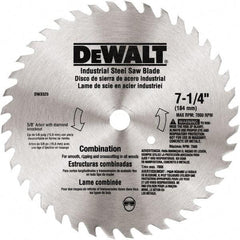 DeWALT - 7-1/4" Diam, 80 Tooth Wet & Dry Cut Saw Blade - Steel, Standard Round Arbor - Benchmark Tooling