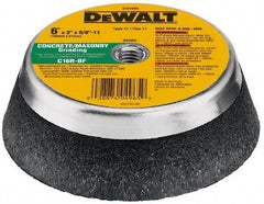 DeWALT - 6" Diam x 2" Thick, R Hardness, 16 Grit Surface Grinding Wheel - Aluminum Oxide/Silicon Carbide Blend, Type 11, Very Coarse Grade, 6,000 Max RPM - Benchmark Tooling