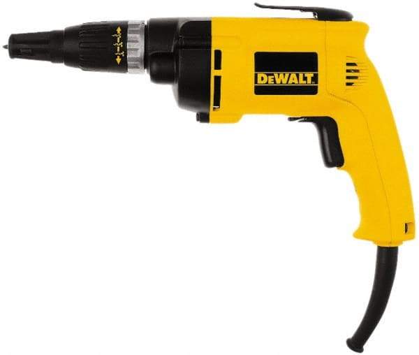 DeWALT - Pistol Grip Handle, 2,500 RPM, 132 In/Lb Torque, Electric Screwdriver - 1/4" Bit Holder, 120 Volts, 6.20 Amps - Benchmark Tooling