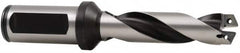 Allied Machine and Engineering - Series 2.5, 1-3/16 to 1-3/8" Diam, 1-1/4" Diam Straight Shank with Flange, Helical Flute Spade Drill - 11-3/8" Max Depth, 13-13/64" Body Length, 15-11/32" OAL, Extended Length, Through Coolant - Benchmark Tooling