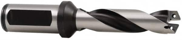 Allied Machine and Engineering - Series 2, 25 to 35mm Diam, 32mm Diam Straight Shank with Flange, Helical Flute Spade Drill - 187.3mm Max Depth, 233.8mm Body Length, 288.1mm OAL, Standard Length, Through Coolant - Benchmark Tooling