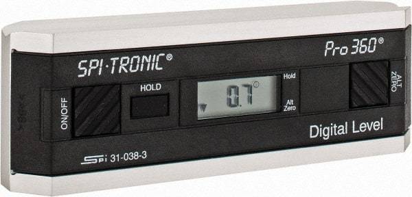 SPI - 0.10 dg Resolution Digital Combination Protractor and Inclinometer - Multiple dg Accuracy, Multiple dg Range - Benchmark Tooling