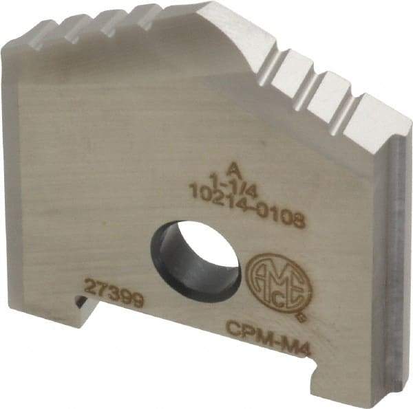 Allied Machine and Engineering - 1-1/4" Diam x 3/16" Thick, Seat Code A, 130° Included Angle Spade Drill Insert - Uncoated Powdered Metal, Powdered Metal, Series A - Benchmark Tooling