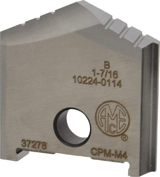 Allied Machine and Engineering - 1-7/16" Diam x 11/16" Thick, Seat Code B, 130° Included Angle Spade Drill Insert - Uncoated Powdered Metal, Powdered Metal, Series B - Benchmark Tooling