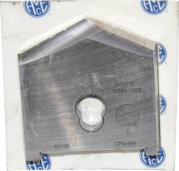 Allied Machine and Engineering - 2-11/16" Diam x 7/16" Thick, Seat Code E, 130° Included Angle Spade Drill Insert - Uncoated Powdered Metal, Powdered Metal, Series E - Benchmark Tooling