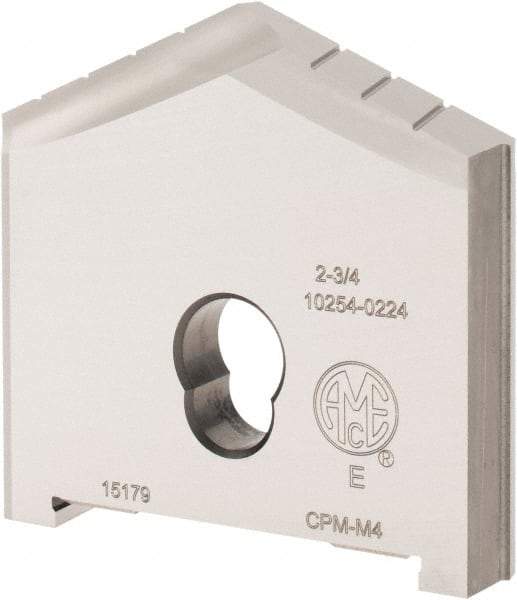 Allied Machine and Engineering - 2-3/4" Diam x 7/16" Thick, Seat Code E, 130° Included Angle Spade Drill Insert - Uncoated Powdered Metal, Powdered Metal, Series E - Benchmark Tooling