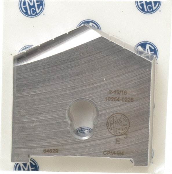 Allied Machine and Engineering - 2-13/16" Diam x 7/16" Thick, Seat Code E, 130° Included Angle Spade Drill Insert - Uncoated Powdered Metal, Powdered Metal, Series E - Benchmark Tooling