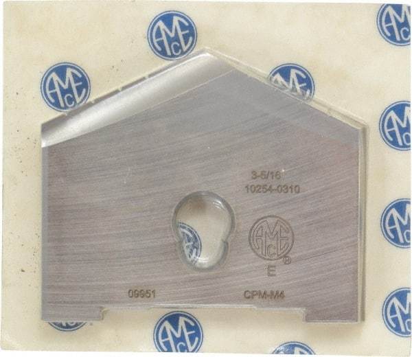 Allied Machine and Engineering - 3-5/16" Diam x 7/16" Thick, Seat Code E, 130° Included Angle Spade Drill Insert - Uncoated Powdered Metal, Powdered Metal, Series E - Benchmark Tooling