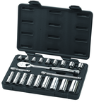 21 Piece - 3/8" Drive - 6 & 12 Point - Socket & Ratchet Set SAE - Benchmark Tooling