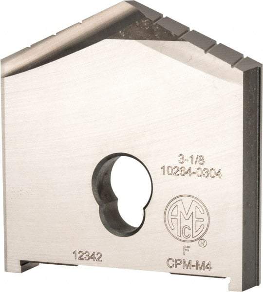Allied Machine and Engineering - 3-1/8" Diam x 5/8" Thick, Seat Code F, 130° Included Angle Spade Drill Insert - Uncoated Powdered Metal, Powdered Metal, Series F - Benchmark Tooling