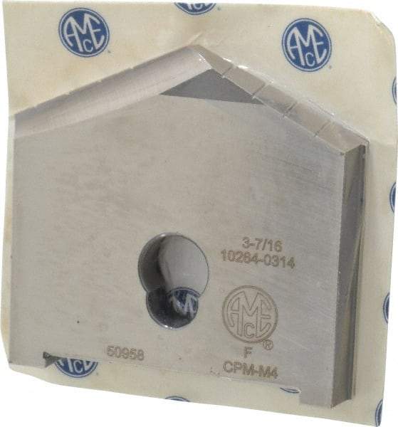 Allied Machine and Engineering - 3-7/16" Diam x 1/2" Thick, Seat Code F, 130° Included Angle Spade Drill Insert - Uncoated Powdered Metal, Powdered Metal, Series F - Benchmark Tooling