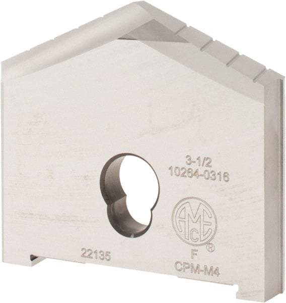 Allied Machine and Engineering - 3-1/2" Diam x 1/2" Thick, Seat Code F, 130° Included Angle Spade Drill Insert - Uncoated Powdered Metal, Powdered Metal, Series F - Benchmark Tooling