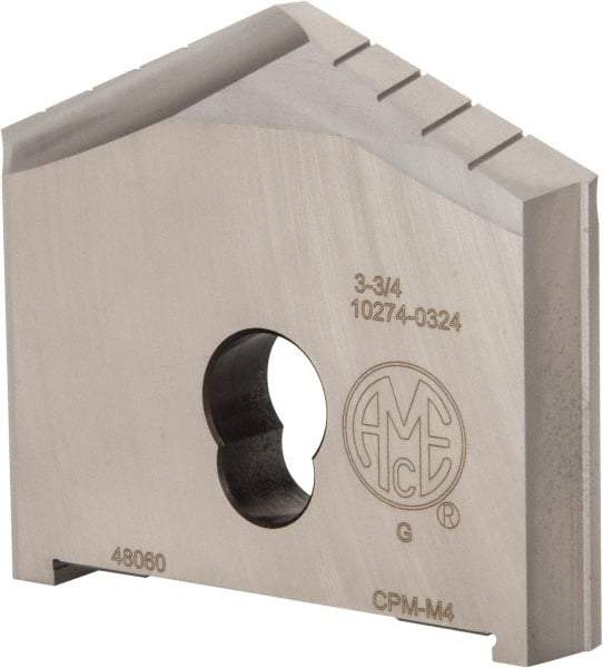 Allied Machine and Engineering - 3-3/4" Diam x 3/8" Thick, Seat Code G, 130° Included Angle Spade Drill Insert - Uncoated Powdered Metal, Powdered Metal, Series G - Benchmark Tooling