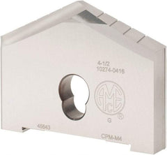 Allied Machine and Engineering - 4-1/2" Diam x 5/8" Thick, Seat Code G, 130° Included Angle Spade Drill Insert - Uncoated Powdered Metal, Powdered Metal, Series G - Benchmark Tooling