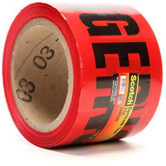 Scotch Barricade Tape 356 DANGER 3″ × 300 ft Red - Benchmark Tooling