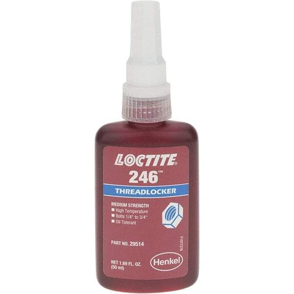 Loctite - 50 mL, Red, Medium Strength Threadlocker - Series 246 - Benchmark Tooling