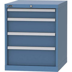 LISTA - 4 Drawer, 99 Compartment Red Steel Modular Storage Cabinet - Benchmark Tooling