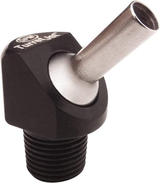 QPM Products - 0.16" ID x .50" L Coolant Hose Nozzle - 1/8" NPT, Use with CNC Lathes - Benchmark Tooling