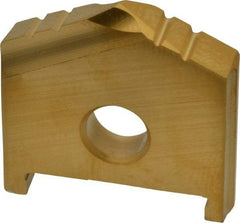 Allied Machine and Engineering - 31/32" Diam x 3/16" Thick, Seat Code A, 130° Included Angle Spade Drill Insert - TiN Coated, High Speed Steel, Series A - Benchmark Tooling