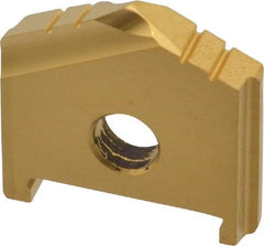 Allied Machine and Engineering - 1" Diam x 3/16" Thick, Seat Code A, 130° Included Angle Spade Drill Insert - TiN Coated, High Speed Steel, Series A - Benchmark Tooling