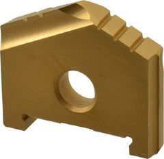 Allied Machine and Engineering - 1-3/32" Diam x 3/16" Thick, Seat Code A, 130° Included Angle Spade Drill Insert - TiN Coated, High Speed Steel, Series A - Benchmark Tooling