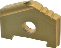 Allied Machine and Engineering - 1-1/4" Diam x 5/8" Thick, Seat Code A, 130° Included Angle Spade Drill Insert - TiN Coated, High Speed Steel, Series A - Benchmark Tooling