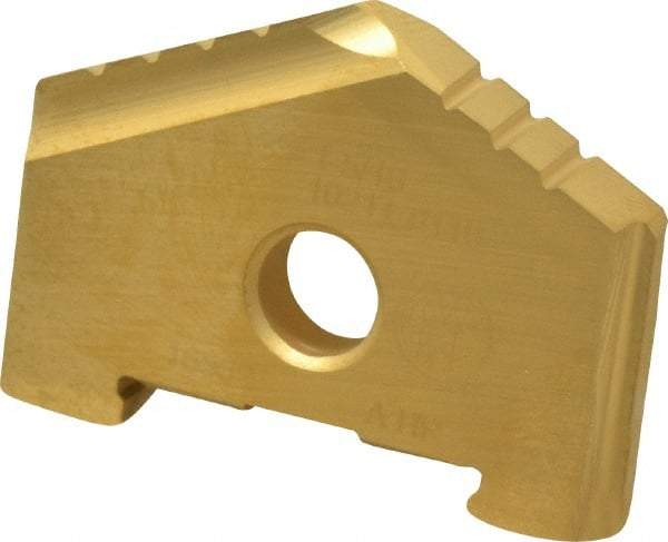 Allied Machine and Engineering - 1-5/16" Diam x 11/16" Thick, Seat Code A, 130° Included Angle Spade Drill Insert - TiN Coated, High Speed Steel, Series A - Benchmark Tooling