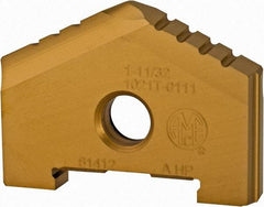 Allied Machine and Engineering - 1-11/32" Diam x 3/16" Thick, Seat Code A, 130° Included Angle Spade Drill Insert - TiN Coated, High Speed Steel, Series A - Benchmark Tooling