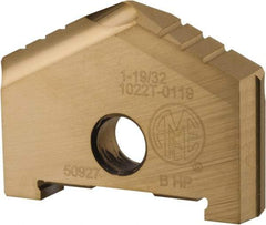 Allied Machine and Engineering - 1-19/32" Diam x 1/2" Thick, Seat Code B, 130° Included Angle Spade Drill Insert - TiN Coated, High Speed Steel, Series B - Benchmark Tooling